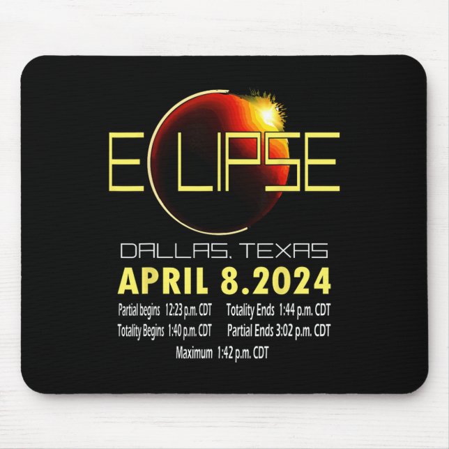 Texas Solar Eclipse 2024 Solar Eclipse Funny Texas Mouse Pad (Front)