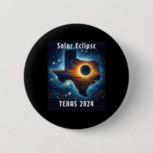 Texas Solar Eclipse 2024 Starry Night 2 Inch Round Button