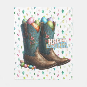 Texas/southwestern Easter egg boots Fleece Blanket