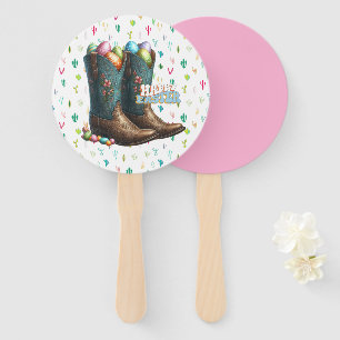Texas/southwestern Easter egg boots  Hand Fan