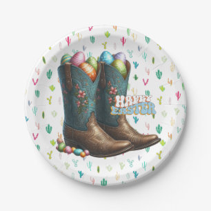 Texas/southwestern Easter egg boots Paper Plate
