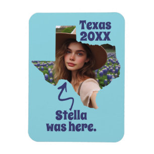 Texas Souvenir Custom Name, Photo, and Year Magnet