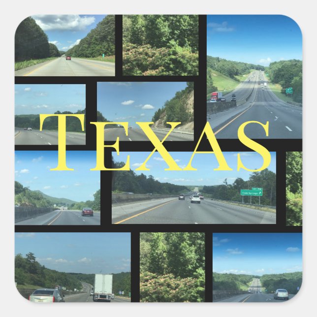 texas square sticker (Front)