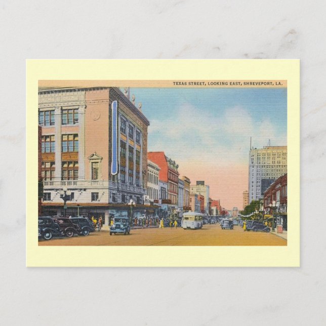 Texas St., Shreveport, Louisiana Vintage Postcard (Front)