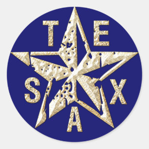 TEXAS STAR CLASSIC ROUND STICKER