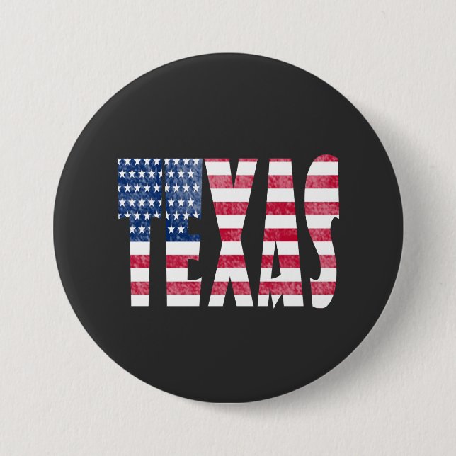 Texas state  3 inch round button (Front)