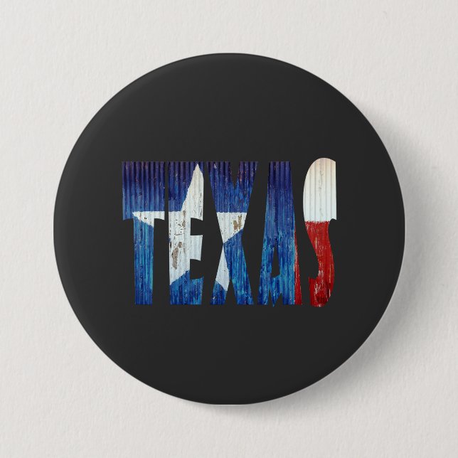 Texas state 3 inch round button (Front)