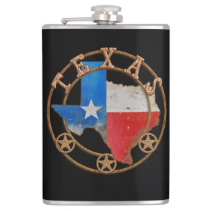 Texas State Barn Art Hip Flask