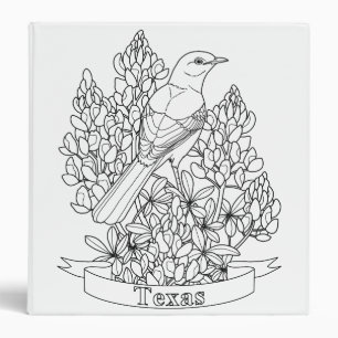 Texas State Bird & Flower Colouring Page Binder