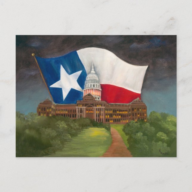 Texas State Capitol sur la carte postale de nuit (Devant)