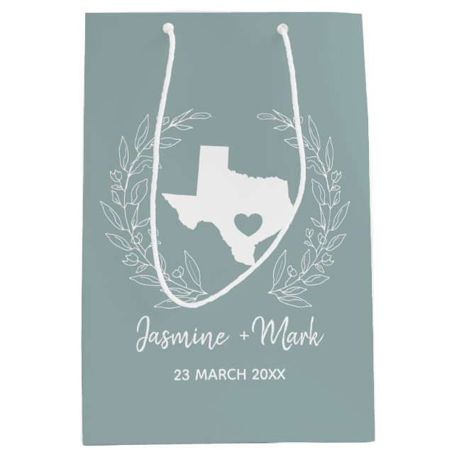  Texas state destination wedding favours  Medium Gift Bag (Front)