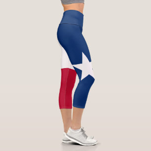 Texas State Flag Capri Leggings