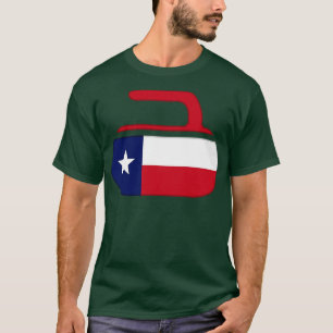 Texas State Flag Curling Stone Texas Curler T-Shirt