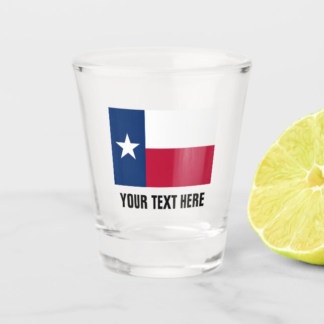 Texas state flag custom drinking shot glasses (Front)