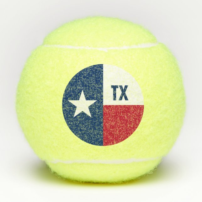 Texas state flag custom name set of 3 tennis balls (Front)