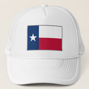 Texas state flag custom white trucker hat