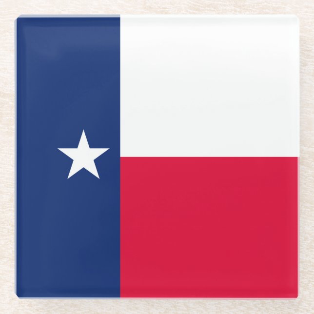 Texas State Flag Design Decor Glass Coaster (Front)