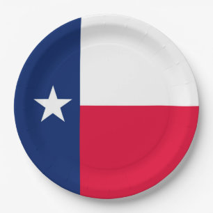 Texas State Flag Design Decor Paper Plate