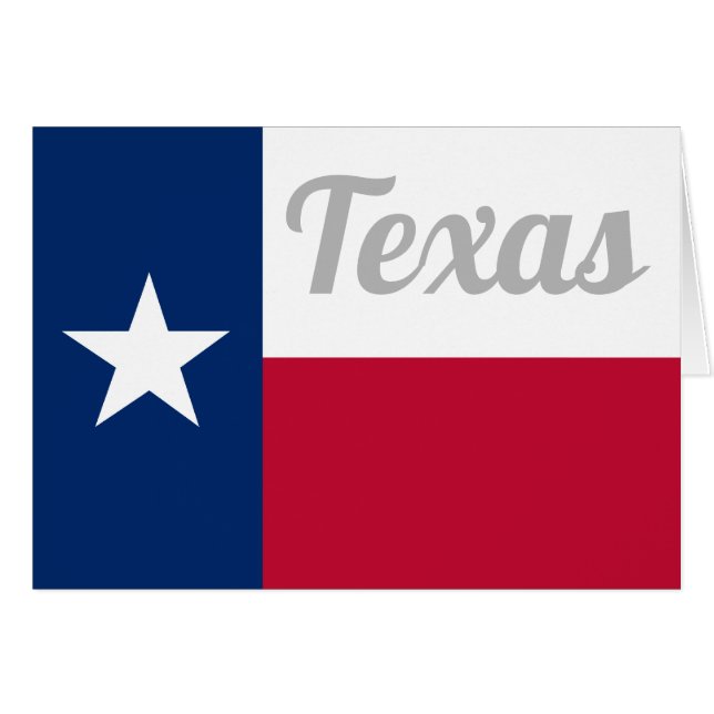 Texas state flag greeting card with custom text (Front Horizontal)