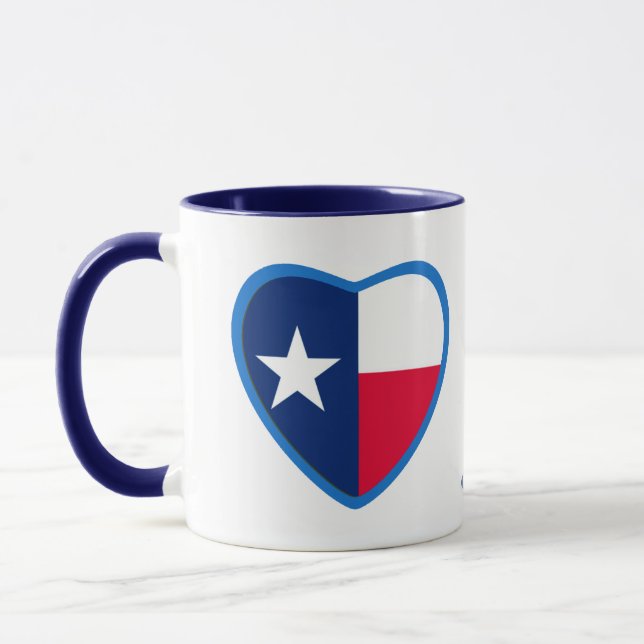 Texas State Flag Heart Mug (Left)