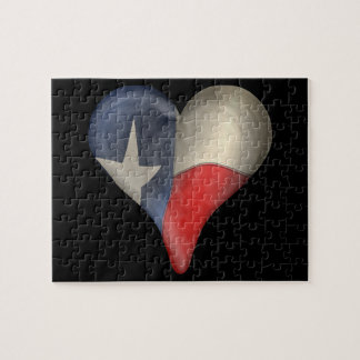 Texas State Flag In A Heart Jigsaw Puzzle