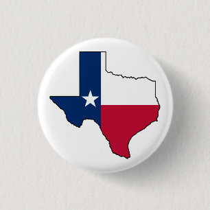 Texas State Flag Map 1 Inch Round Button