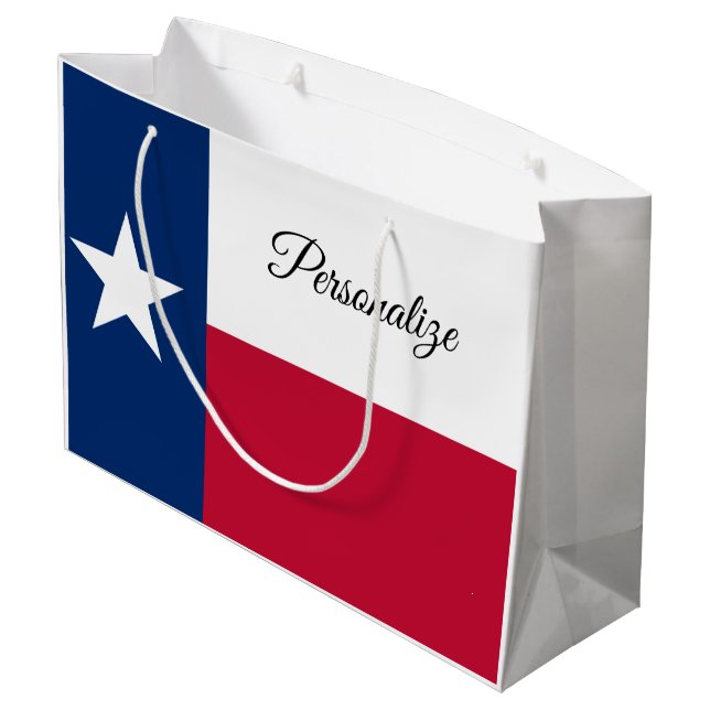 Texas state flag personalized gift bags (Back Angled)