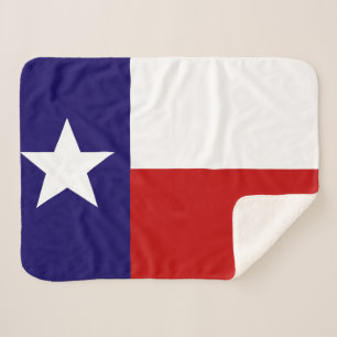 Texas State Flag Print Patriotic Sherpa Blanket