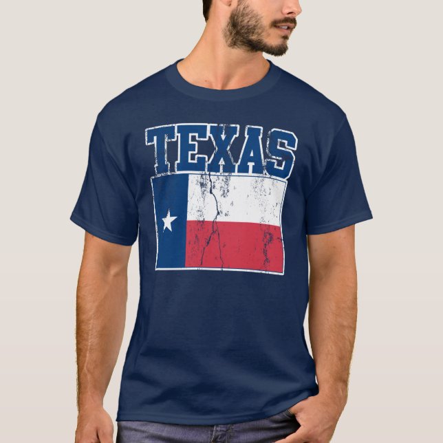 Texas State Flag T-Shirt (Distressed) (Front)