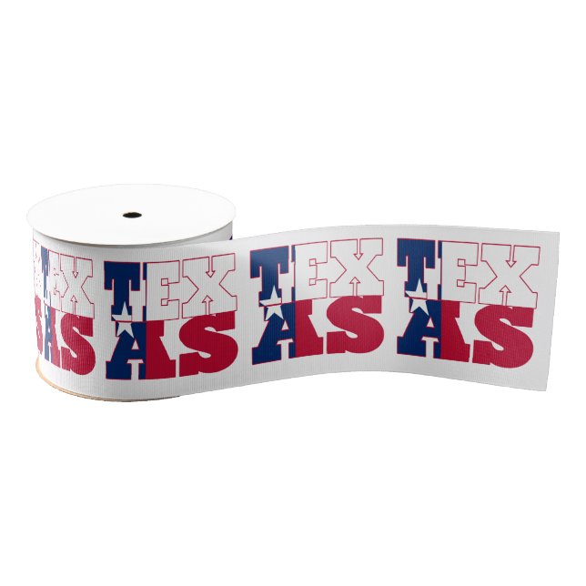 Texas state flag typography design grosgrain ribbon (Spool)