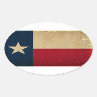Texas State Flag VINTAGE Oval Sticker