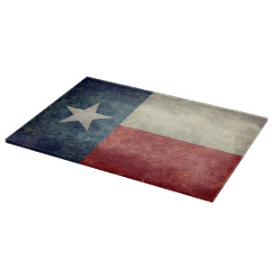 Texas state flag vintage retro Glass Cutting Board