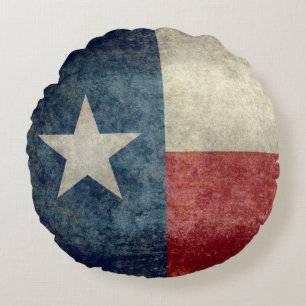 Texas state flag vintage retro Round Pillows