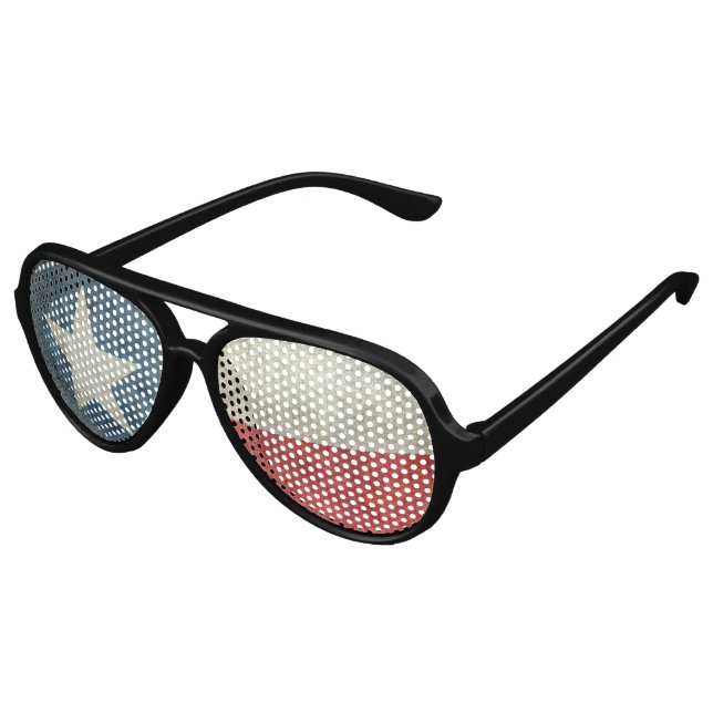 Texas state flag vintage retro style party shades (Angled)