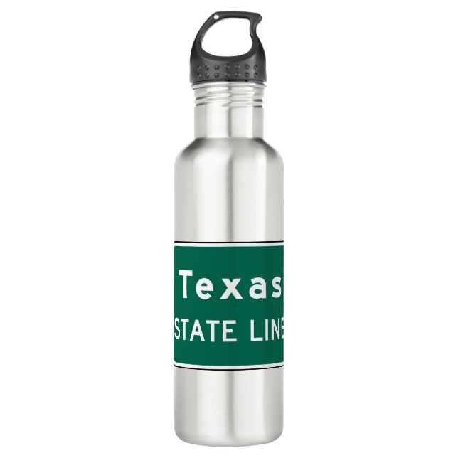 Texas State Line Road Sign 710 Ml Water Bottle (Front)