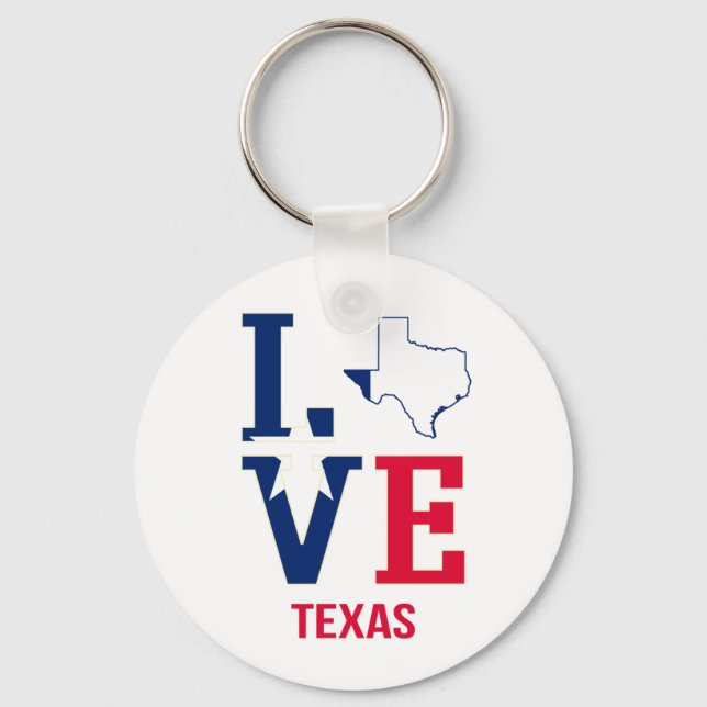 Texas State Love USA Keychain (Front)
