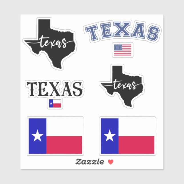Texas State Map AND Flag Texas Home State (Sheet)