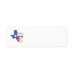 Texas State Map avec Star, Boots & Casquette Étiqu