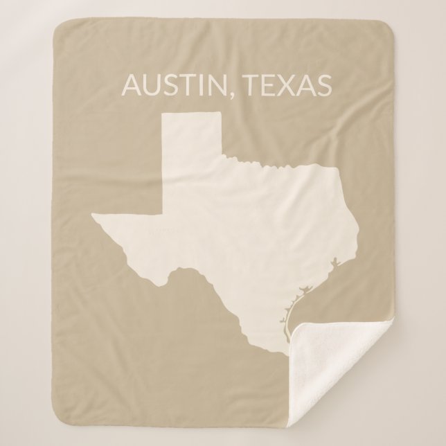 Texas State Map Home Decor  Sherpa Blanket (Front)