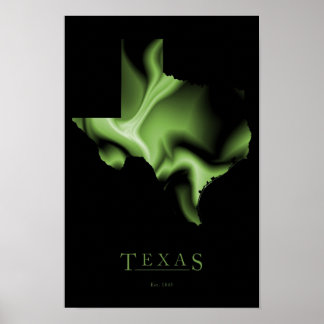 Texas State Map Image Poster