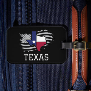 Texas State Map USA Patriotic Texan Luggage Tag