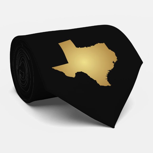Texas State Metallic Gold Tie (Rolled)