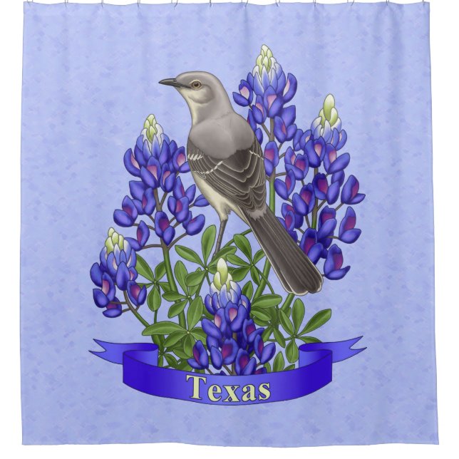 Texas State Mockingbird & Bluebonnet Flower (Front)