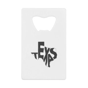 Texas State Name Word Art Wallet Bottle Opener