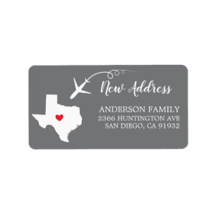 Texas State   New Home Return Address Label