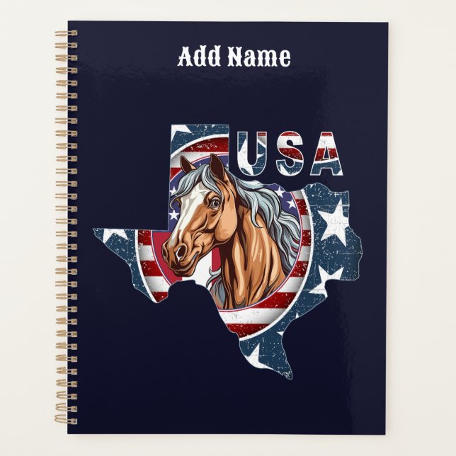 Texas State Outline USA Horse (Devant)