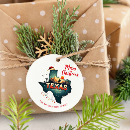 Texas State Personalized Christmas Holiday Favour Tags