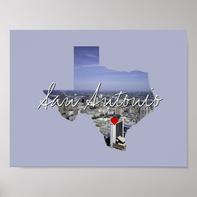 Texas State Photo insert and town name Poster (Front)