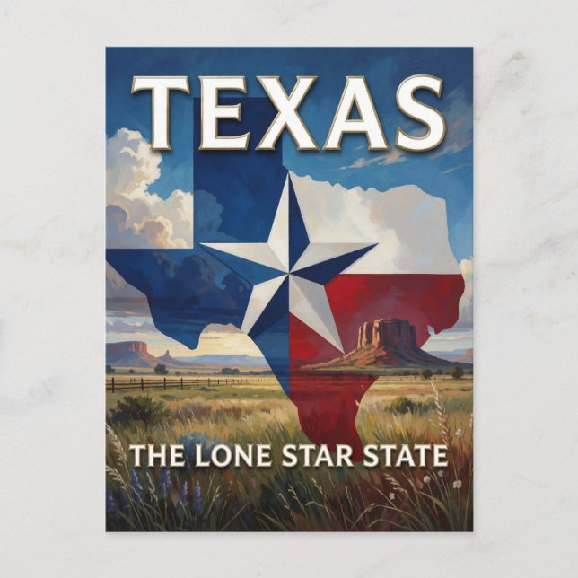 Texas State Pride ⭐ Bold Western Landscape Postcard (Front)