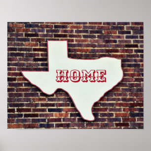 Texas State Shape Home Art Print